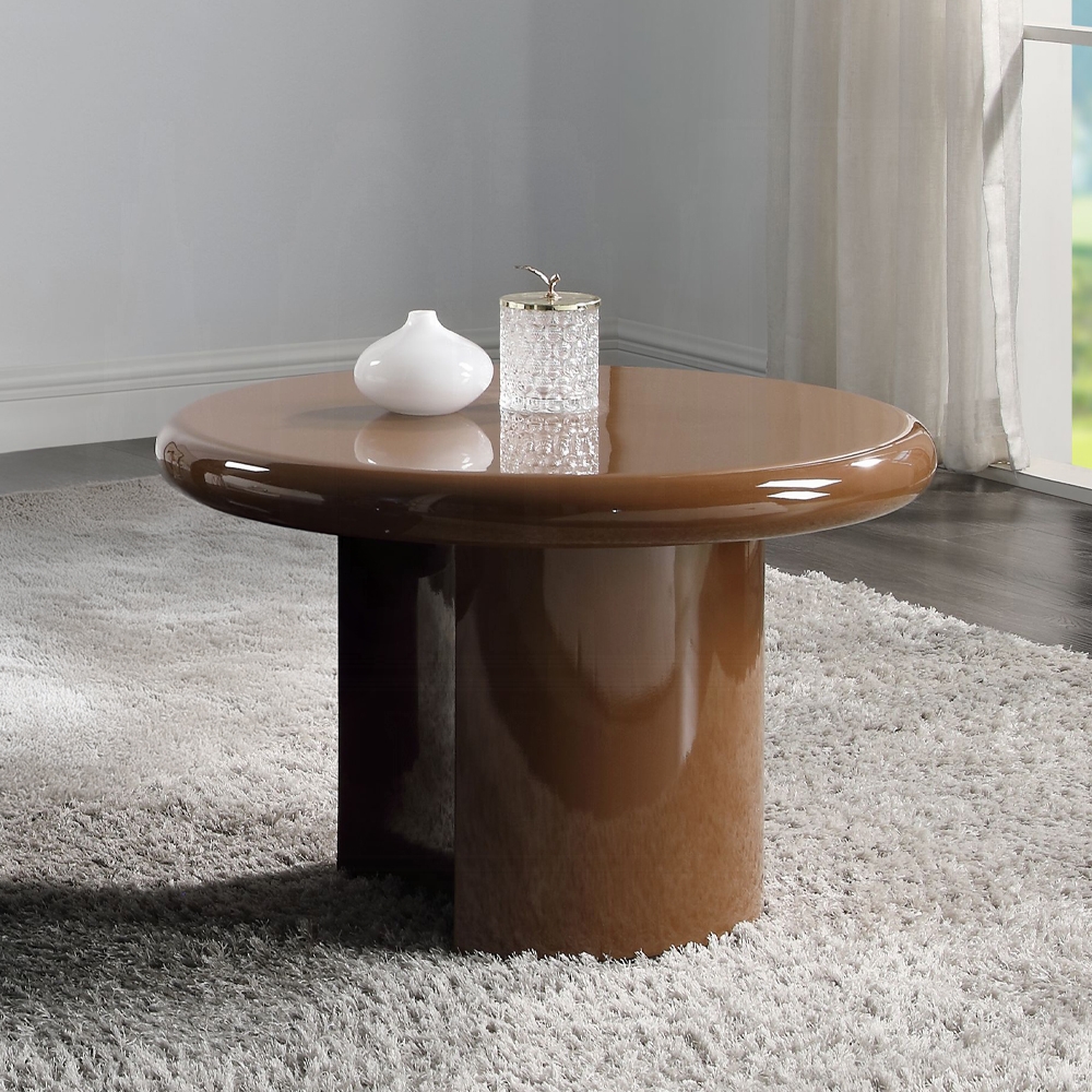 Ronald End Table In Brown High Gloss Finish Lv03896 By Acme | Mobilia Cleopatra 3 Ronald End Table in Brown High Gloss Finish