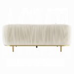 Martina Sofa with 2 Pillows in Ivory Velvet LV03850 By ACME - Image 3