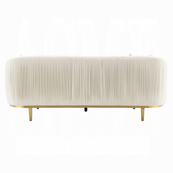 Martina Sofa with 2 Pillows in Ivory Velvet LV03850 By ACME - Image 3