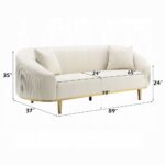 Martina Sofa with 2 Pillows in Ivory Velvet LV03850 By ACME - Image 4