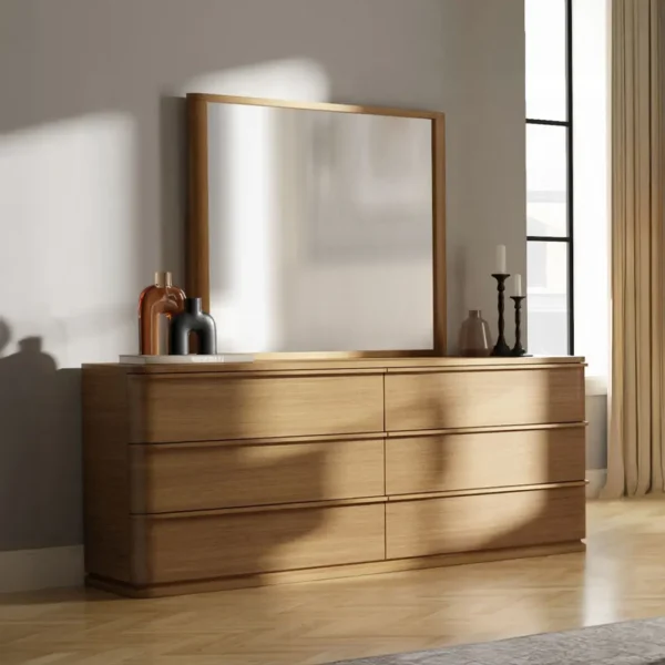 Zoey Mirror in Oak Finish By ACME - Image 3