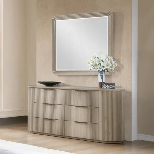 Leanna Mirror in Light Oak Finish By ACME - Image 3