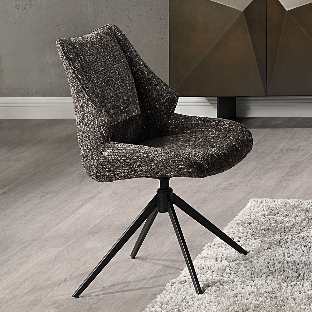 Malika Side Chair With Swivel In Brown Chenille Set Of 2 By Acme | Mobilia Cleopatra 3 Malika Side Chair with Swivel in Brown Chenille