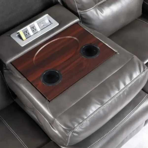 9442 Gray Power Reclining Sofa By GU Furniture - Image 5