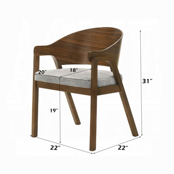 Hoyte Arm Chair in Walnut Finish Set of 2 By ACME - Image 2