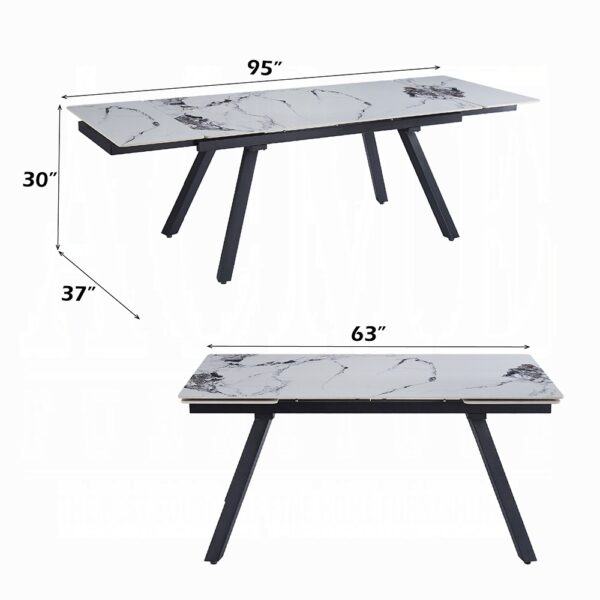 Damita Rectangular Dining Table with Ceramic Top DN03735 By ACME - Image 5