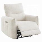 Lalisa Power Motion Recliner with USB Port in Cream Chenille LV04782 By ACME - Image 2
