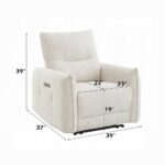 Lalisa Power Motion Recliner with USB Port in Cream Chenille LV04782 By ACME - Image 4