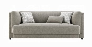 Glenda Sofa with 3 Pillows in Gray Chenille