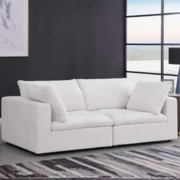 1100 Loveseat DivanItalia Upholstered in Genuine Belfast Fabric By GU Furniture