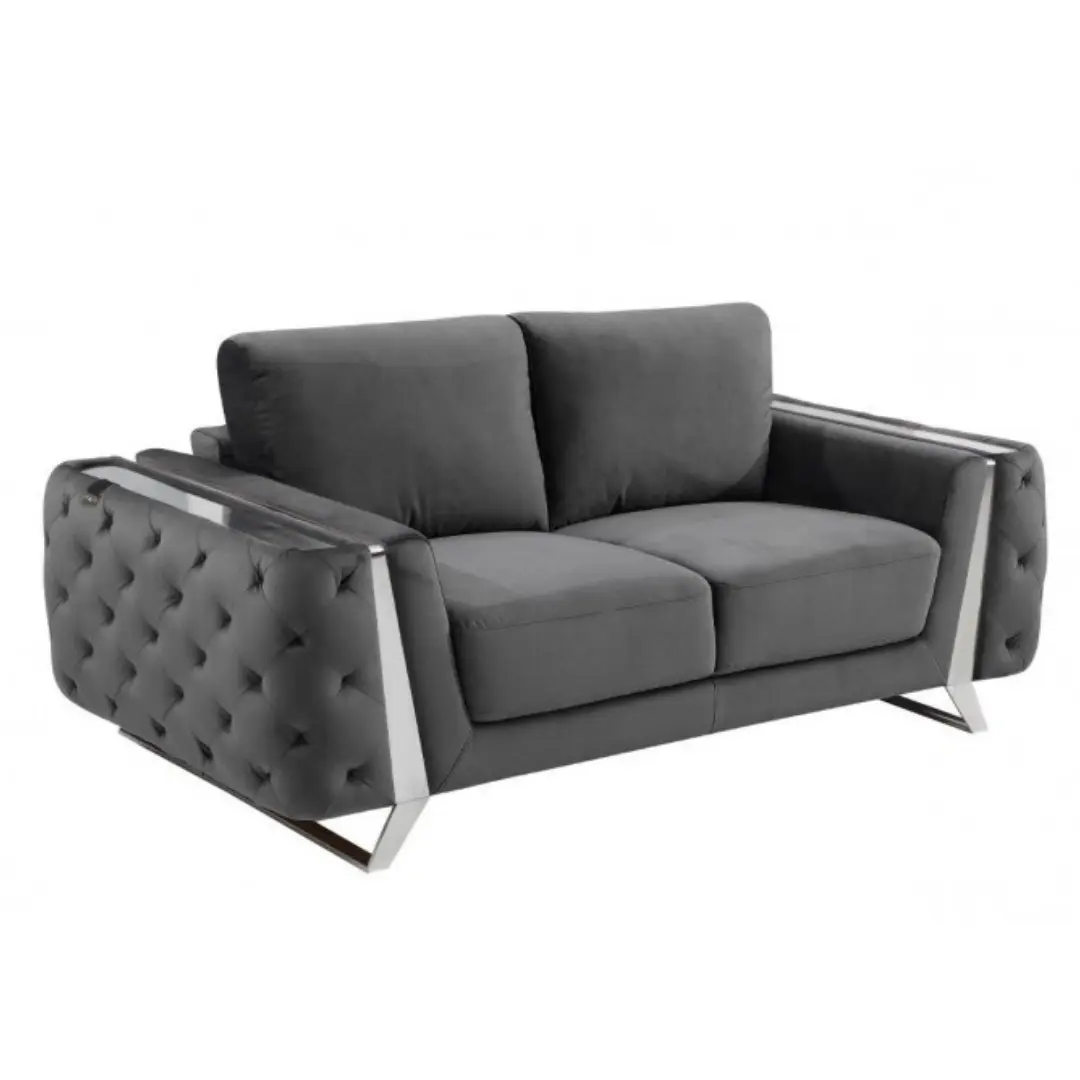 1051 Velvet Fabric Divanitalia Loveseat By Gu Furniture | Mobilia Cleopatra 3 1051 Velvet Fabric DivanItalia Loveseat By GU Furniture - Image 1