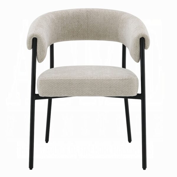 Jirina Arm Chair in Beige Chenille Set of 2 By ACME - Image 2