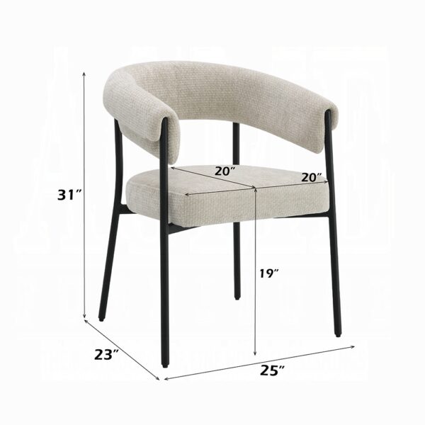 Jirina Arm Chair in Beige Chenille Set of 2 By ACME - Image 4