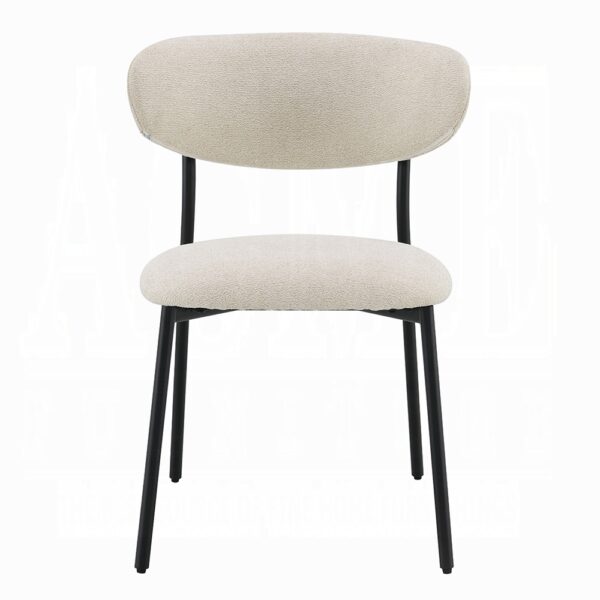 Jirina Side Chair in Beige Chenille Set of 2 By ACME - Image 2