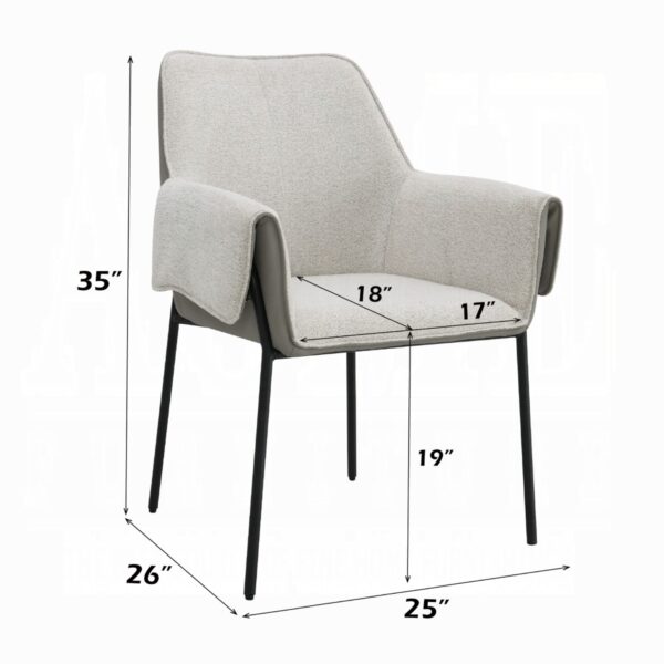 Jirina Arm Chair in Beige Chenille Set of 2 By ACME - Image 5