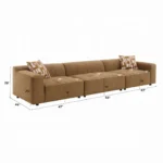 Zoey Modular - Armless Chair in Chocolate Suede By ACME - Image 5