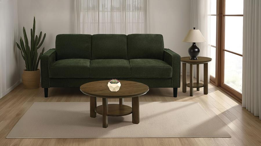Ruth 77-Inch Fabric Upholstered Track Arm Sofa Matcha Green By Coaster Furniture | Mobilia Cleopatra 3 Ruth 77-inch Fabric Upholstered Track Arm Sofa Matcha Green by Coaster Furniture