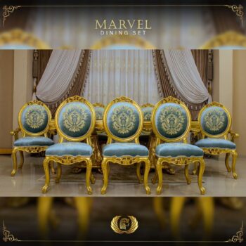 9Pcs Handmade Gold Marvel Dining