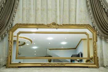 Handmade Gold Beige Opera Mirror Frame |