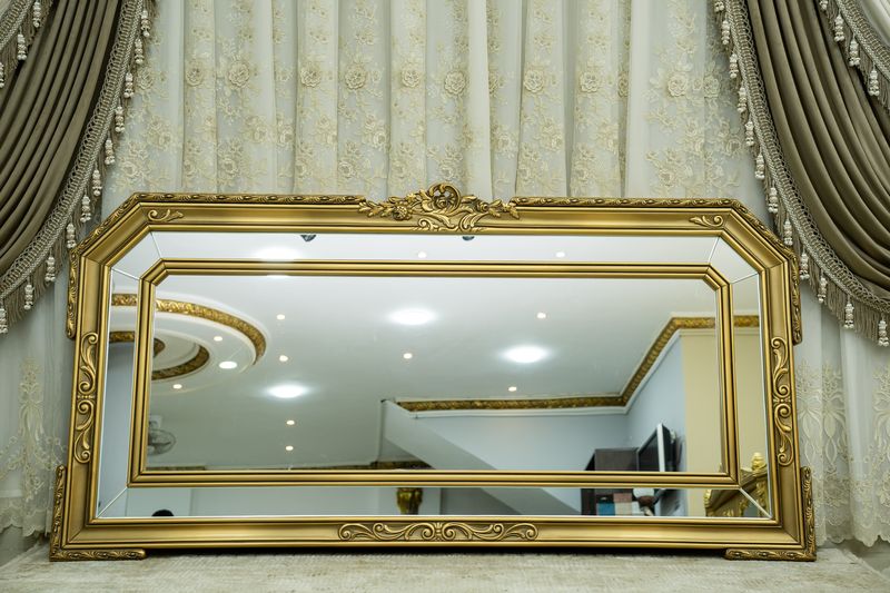Handmade Gold Beige Opera Mirror Frame | Mobilia Cleopatra 3 Handmade Gold Beige Opera Mirror Frame - Image 1