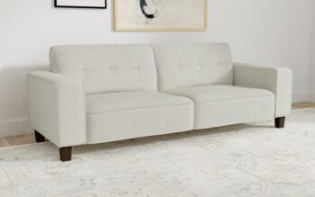 Deerhurst Upholstered Track Arm Tufted Sofa Greige by Coaster Furniture