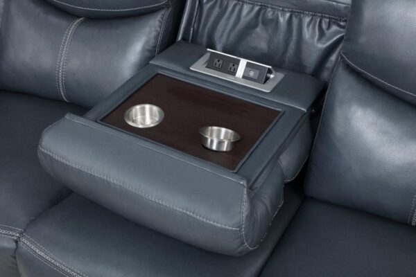 Sloane Upholstered Padded Arm Reclining Sofa Blue by Coaster Furniture