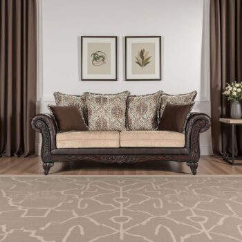 Elmbrook Traditional Faux Leather Sofa Brown by Coaster Furniture