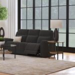 Brentwood Upholstered Motion Reclining Sofa Dark Charcoal by Coaster Furniture
