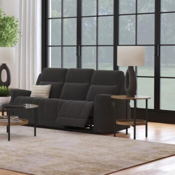 Brentwood Upholstered Motion Reclining Sofa Dark Charcoal by Coaster Furniture