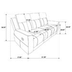 Brentwood Upholstered Motion Reclining Sofa Dark Charcoal by Coaster Furniture
