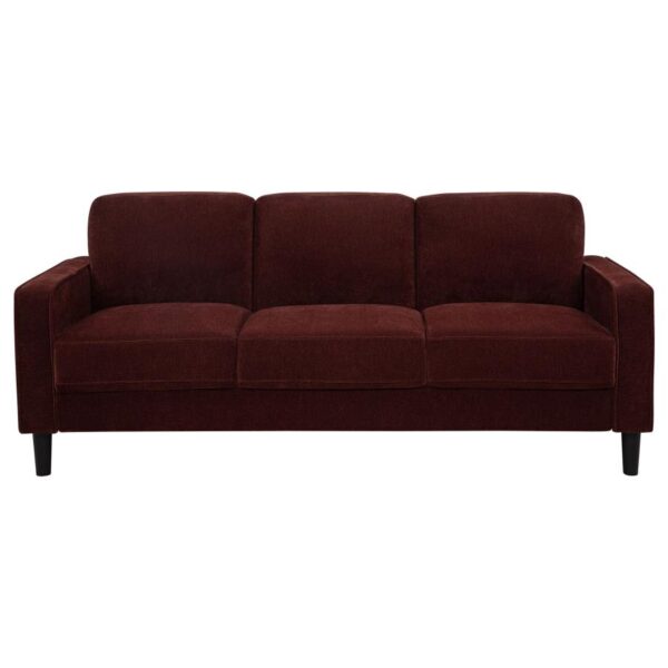 Ruth 77-inch Fabric Upholstered Track Arm Sofa Rust Red by Coaster Furniture