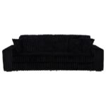 Jacana Corduroy Upholstered Dual Power Chaise Sofa Black by Coaster Furniture