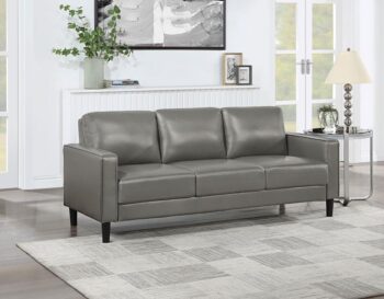 Ruth Gray Faux Leather Sofa by Coaster Furniture