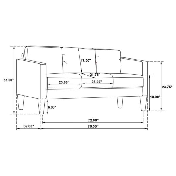 Ruth Gray Faux Leather Sofa by Coaster Furniture