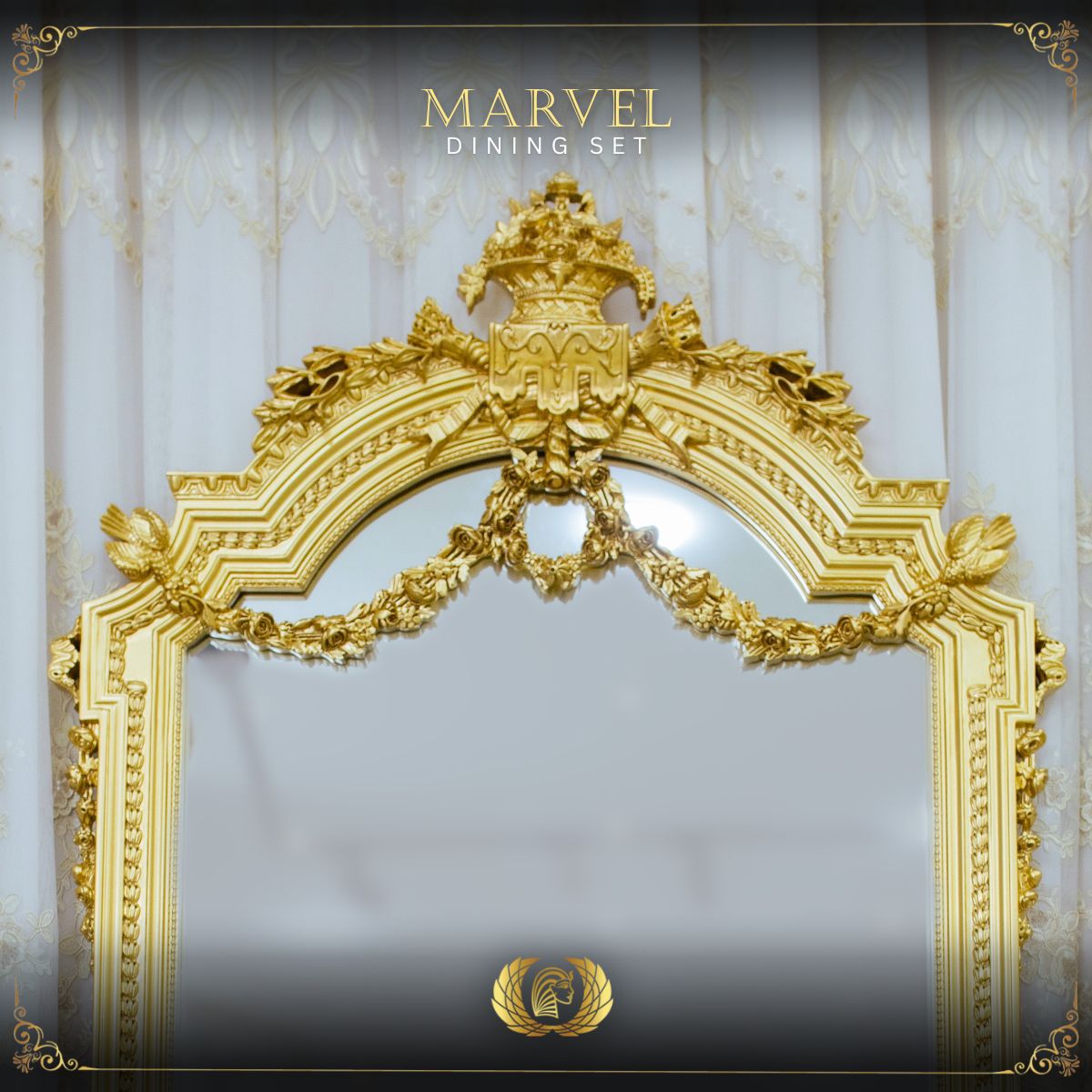 Handmade Gold Marvel Mirror | Mobilia Cleopatra 3 Marvel Mirror