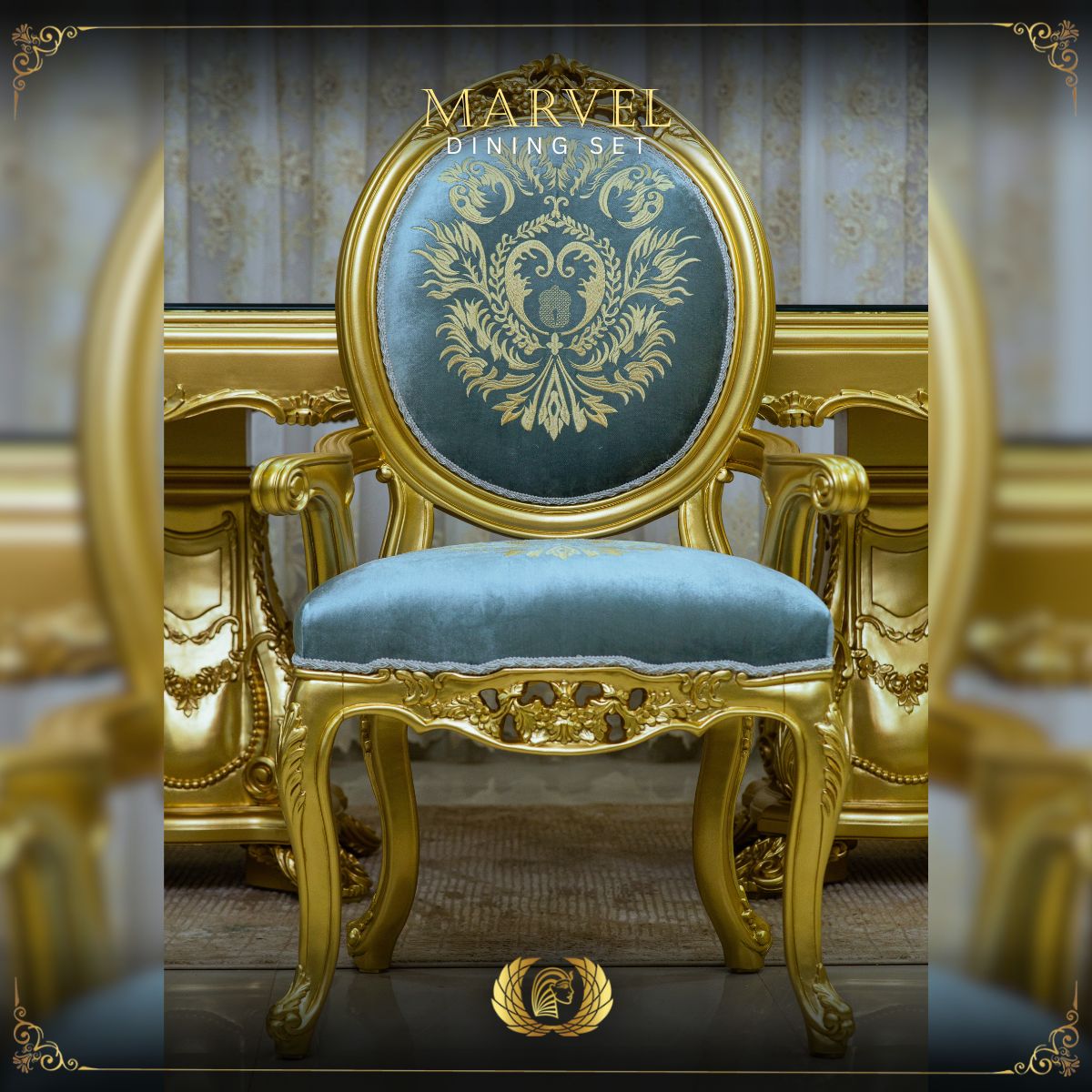Handmade Gold Marvel Arm Chair | Mobilia Cleopatra 3 Marvel arm chair2
