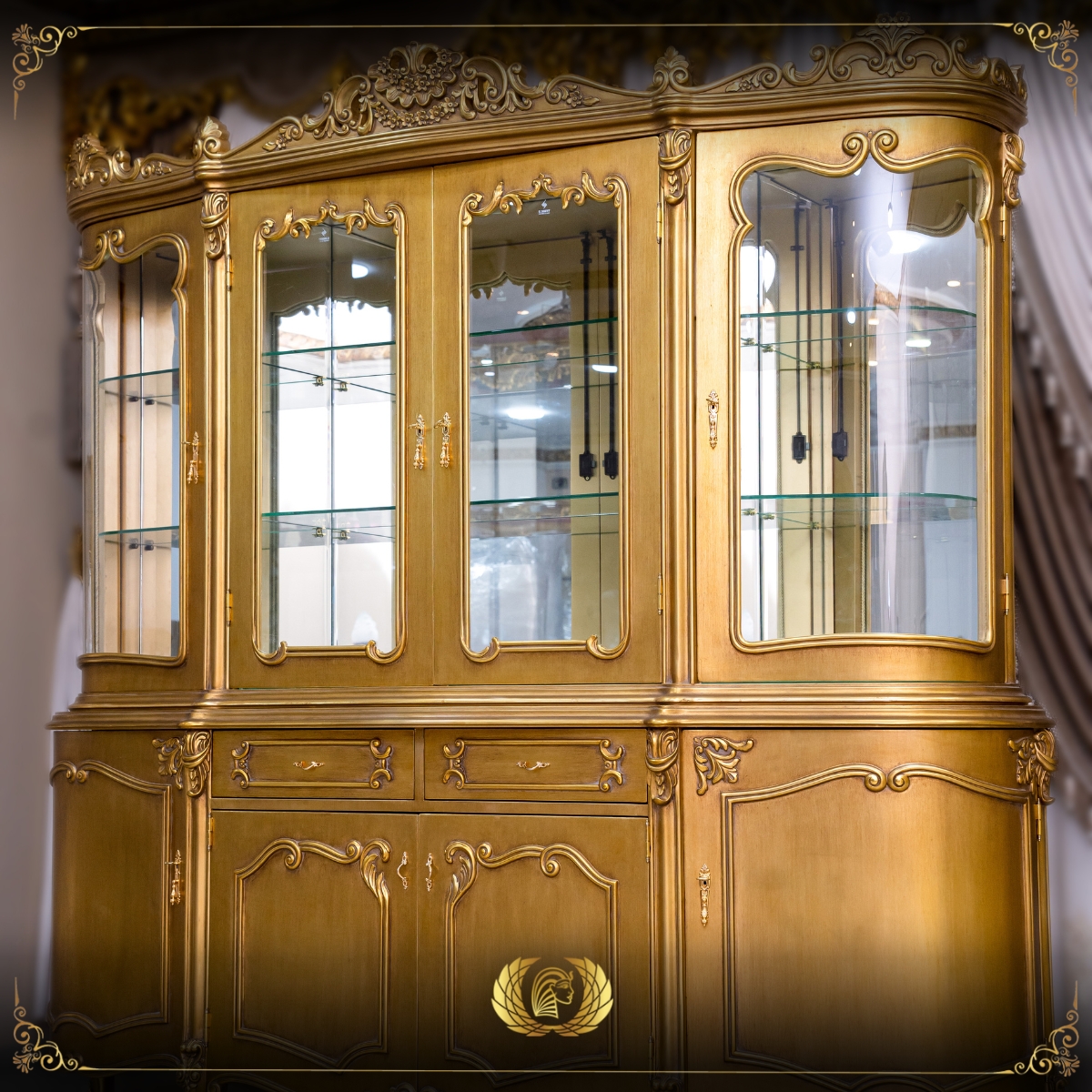 Handmade Revolution 4 Door China Cabinet | Mobilia Cleopatra 3 Revolution China Cabinet