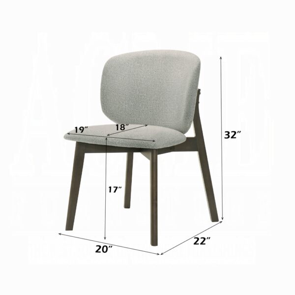 Mallin Side Chair in Gray Chenille Set of 2 By ACME - Image 2