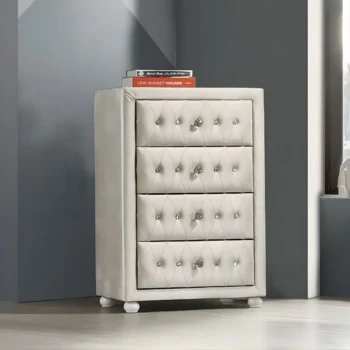 Reggie Chest in Beige Fabric Finish BD04506 By ACME