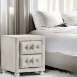 Reggie Nightstand in Beige Fabric Finish BD04503 By ACME - Image 2