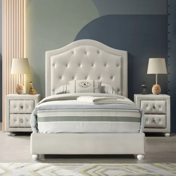 Reggie Nightstand in Beige Fabric Finish BD04503 By ACME - Image 4