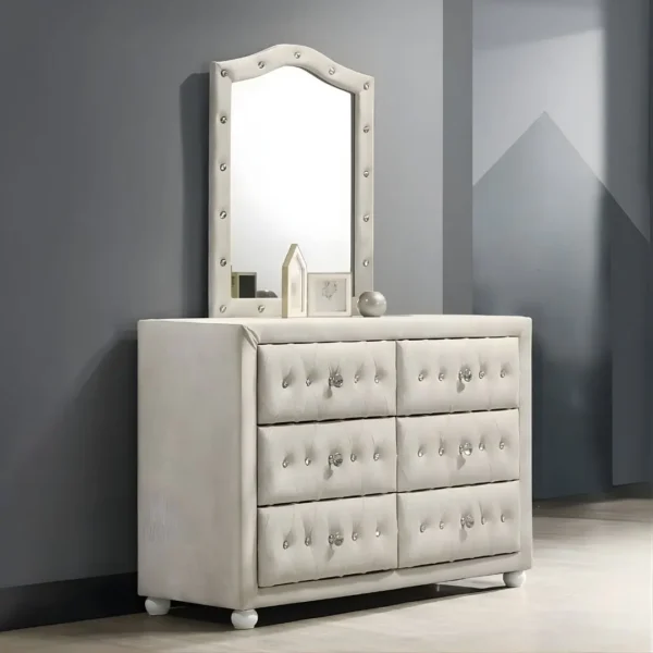 Reggie Dresser in Beige Fabric Finish BD04505 By ACME - Image 2