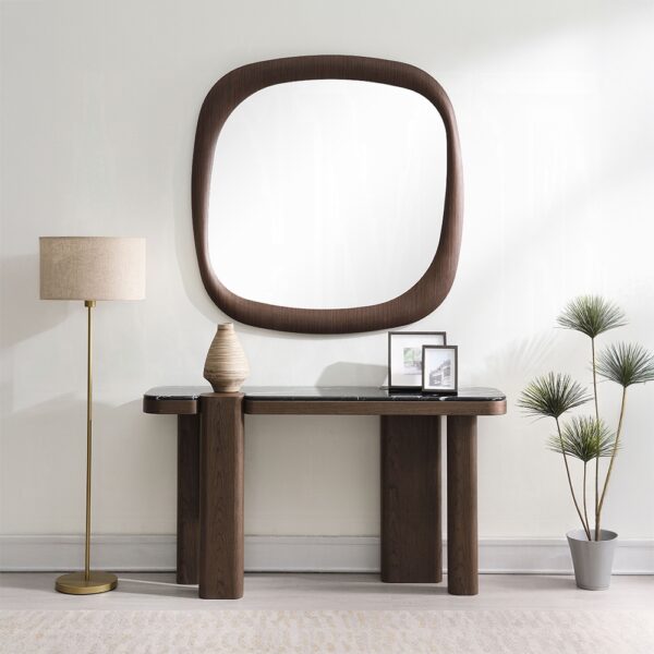 Dana Dark Walnut Faux Marble Accent Mirror AC03092 By ACME - Image 3