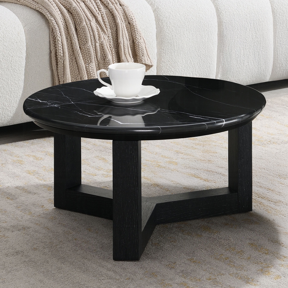 Dara Natural Marble Top Round Coffee Table Lv03635 By Acme | Mobilia Cleopatra 3 Dara Natural Marble Top Round Coffee Table