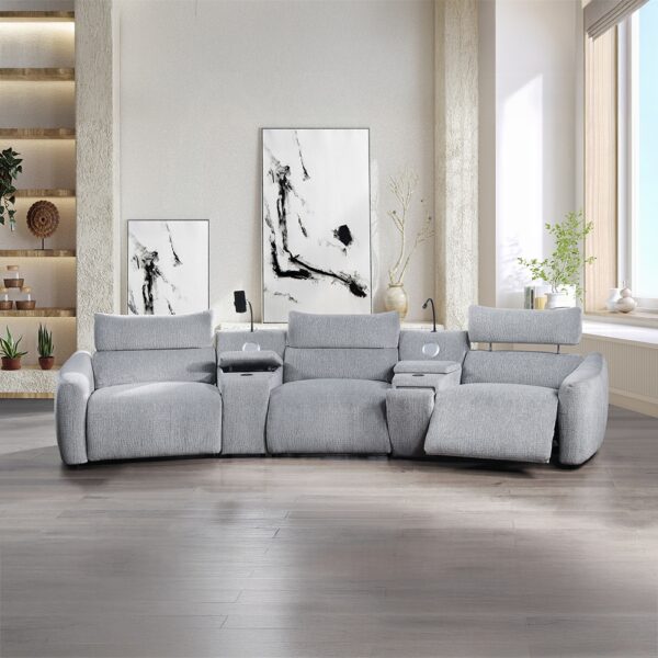 Fullar Light Gary Modular Power Motion Armless Recliner LV03312 By ACME - Image 7