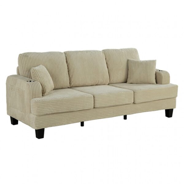 Moretaine Sofa – Contemporary Beige Corduroy Sofa