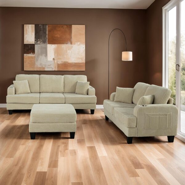 Moretaine Beige Corduroy Sofa SL6932BG-SF-PK by Furniture of America - Image 5