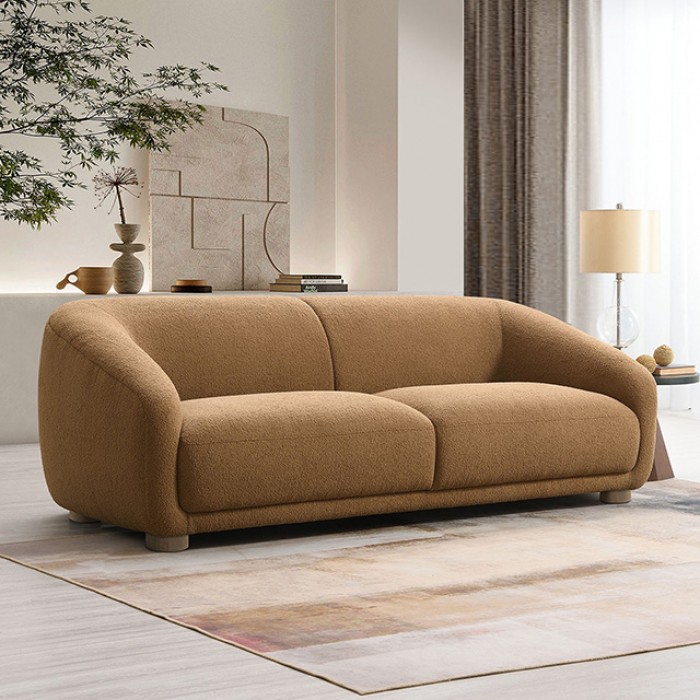 Kolvere Contemporary Brown Bouclé Sofa Fm61006Br-Sf By Furniture Of America | Mobilia Cleopatra 3 Kolvere Contemporary Brown Bouclé Sofa FM61006BR-SF by Furniture of America