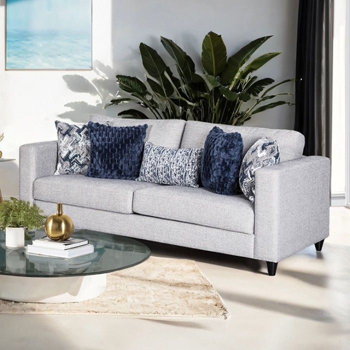 Harlow Light Gray Sofa Fm61008Lg-Sf By Furniture Of America | Mobilia Cleopatra 3 Harlow Light Gray Sofa FM61008LG-SF by Furniture of America