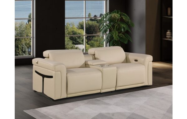 1126 Loveseat DivanItalia Top Grain Italian Leather With Power headset by Gu Furniture - Image 2